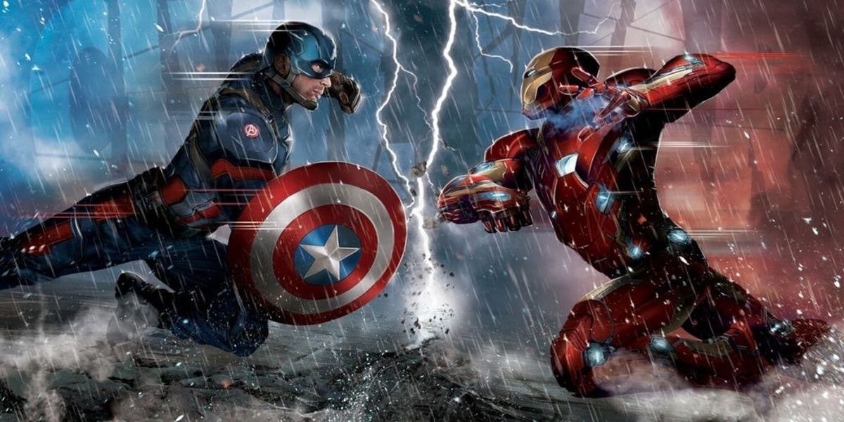 Captain America Civil War - Cap vs Iron Man promo art