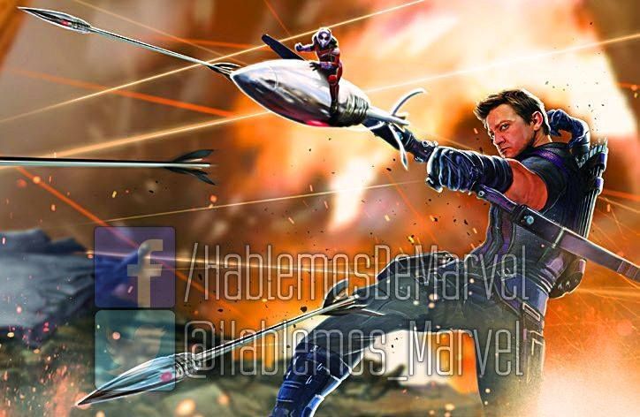 Captain America: Civil War Leaked Art - Ant-Man Riding Hawkeye Arrow