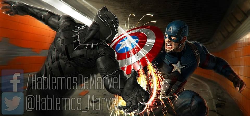 Captain America: Civil War Leaked Art - Black Panther vs Cap