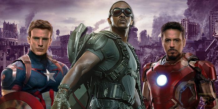 Captain America, Falcon and Iron Man - Civil War Art