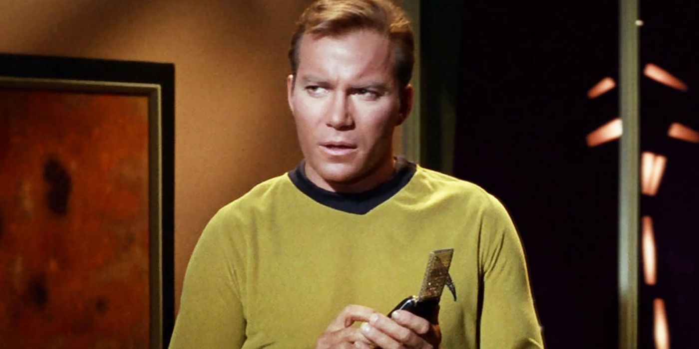 Captain Kirk Using a Communicator in Star Trek