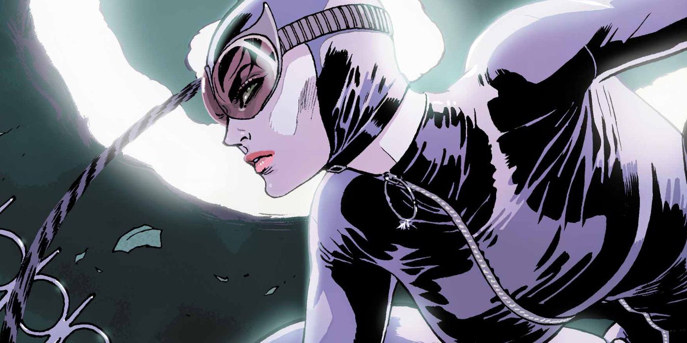 Selina Kyle in her Catwoman costume in DC Comics.
