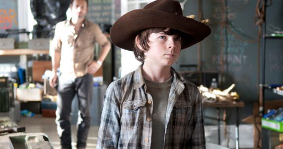 Chandler Riggs and Andrew Lincoln in The Walking Dead Clear