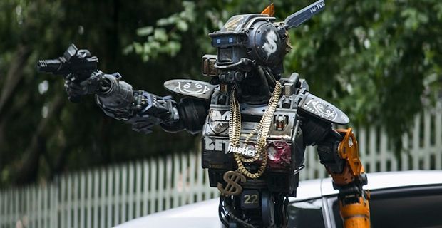 Chappie (Sharlto Copley) from Columbia Pictures' action-adventure CHAPPIE.