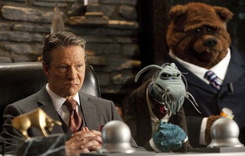 Chris Cooper with Deadly and Bobo in 'The Muppets'