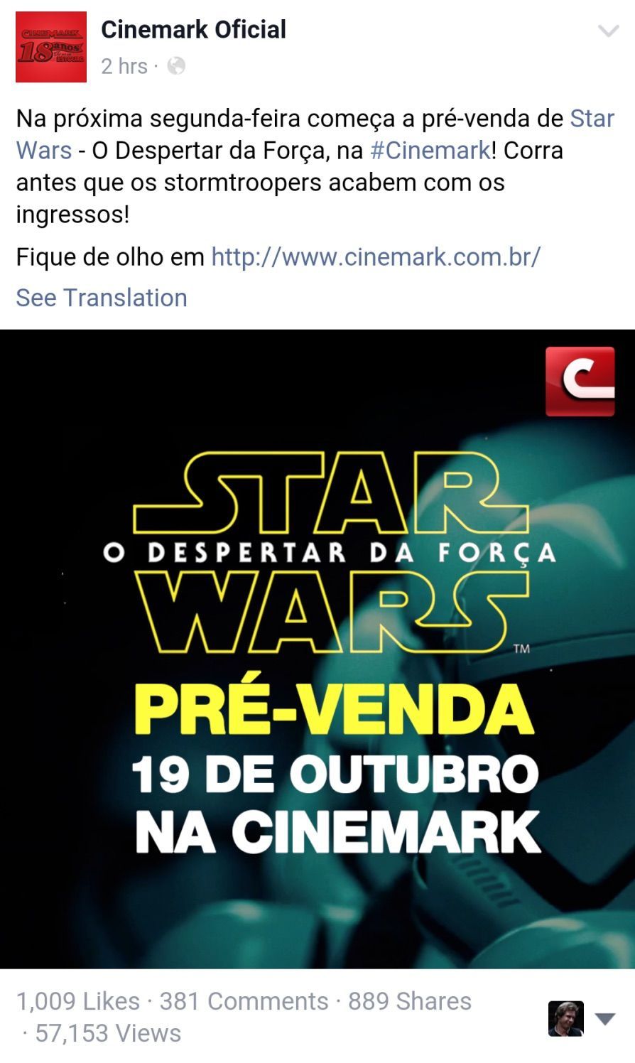 Cinemark Star Wars 7 Ticket Sale