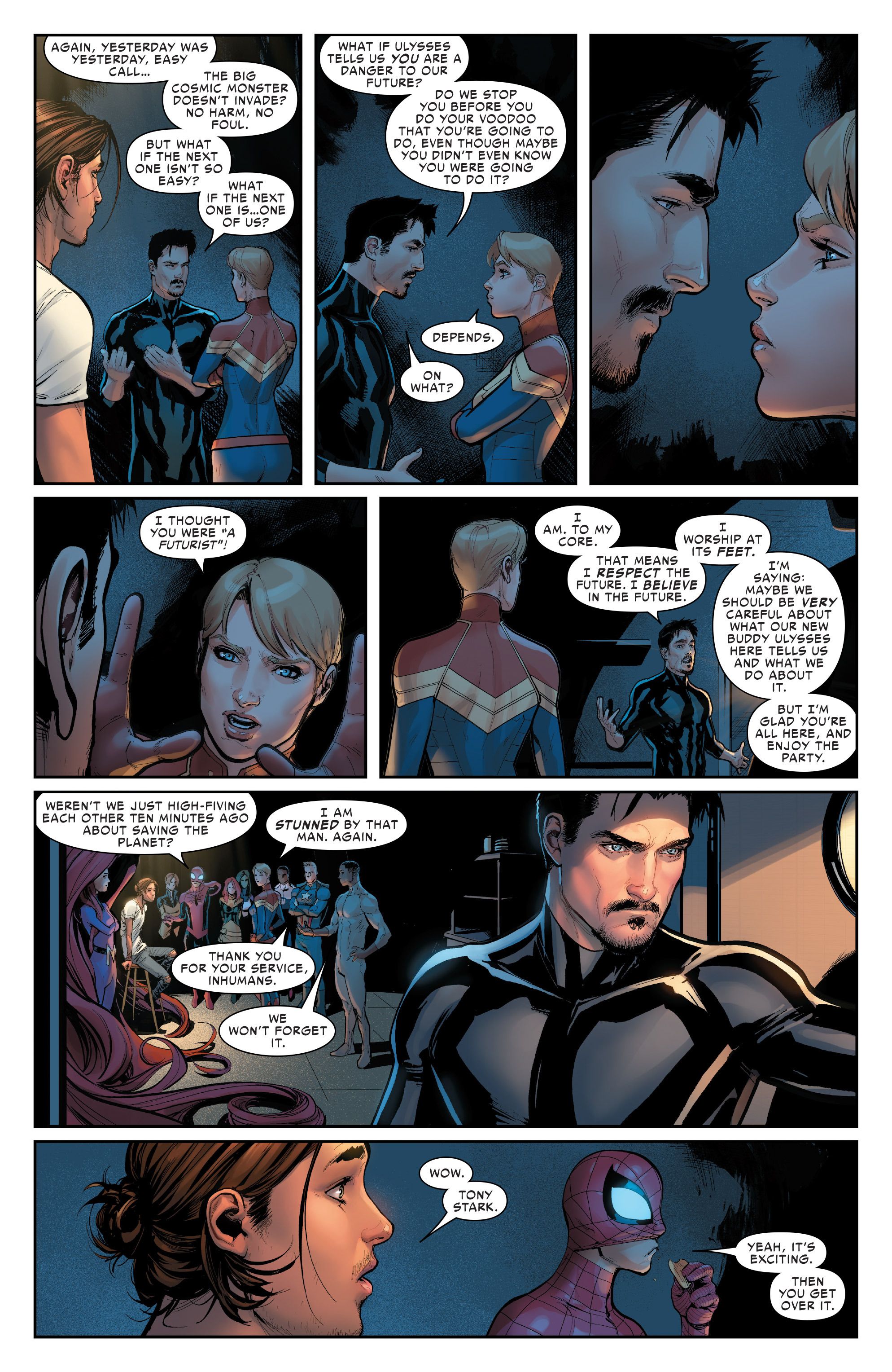 Civil War II #1 Spoilers - Tony Stark vs Carol Danvers Futurist Debate