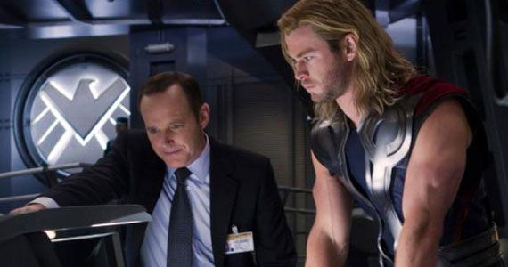 Clark Gregg and Chris Hemsworth in The Avengers