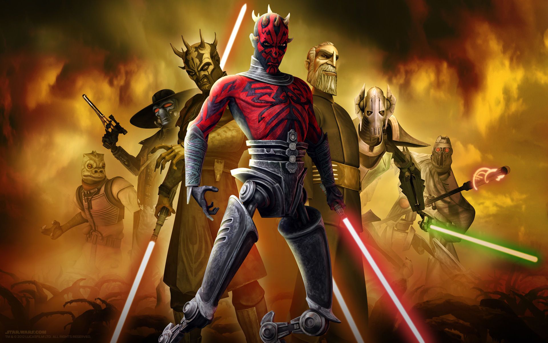 Clone Wars Villains - Darth Maul, Savage Opress, Count Dooku, General Grievous and Cad Bane