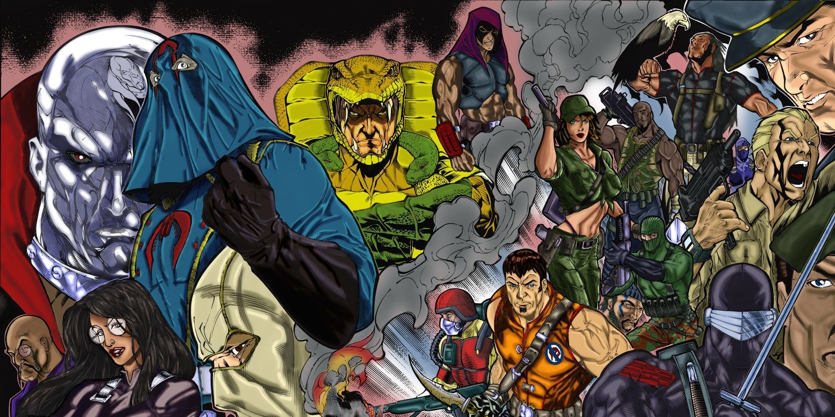 Cobra Civil War collage, depicting various villains from G.I. Joe