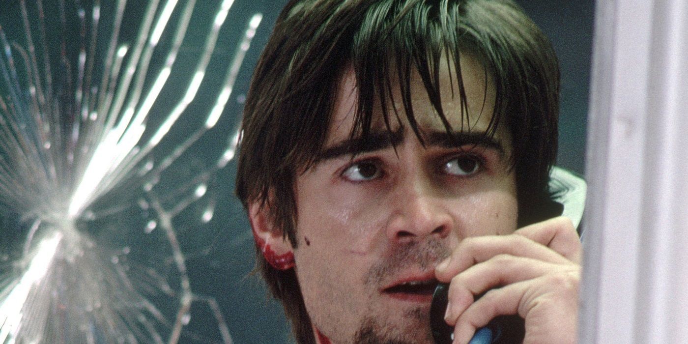 Colin Farrell talking on the phone in Phone Booth