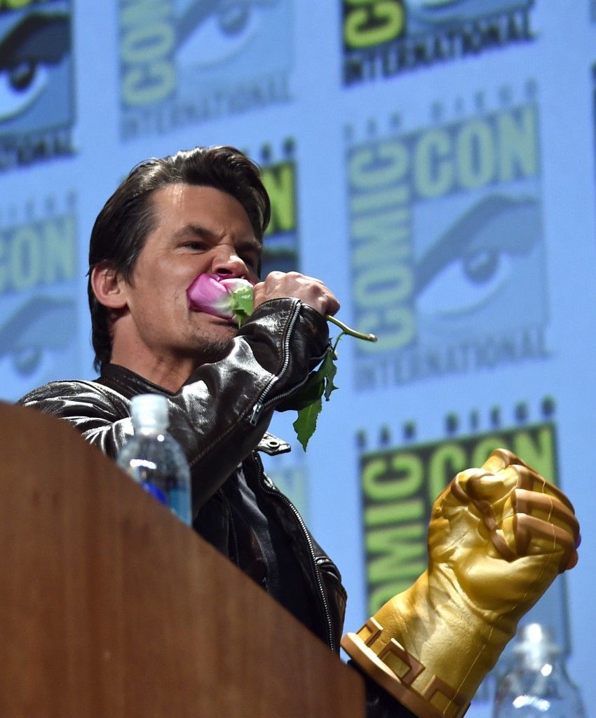 Josh Brolin &amp; Robert Downey Jr. at Marvel's Hall H Panel For &quot;Avengers: Age Of Ultron&quot;