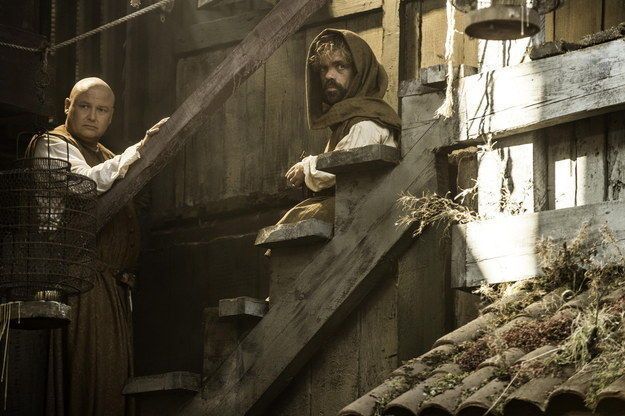 Conleth Hill as Varys and Peter Dinklage as Tyrion Lannister in Game of Thrones S5