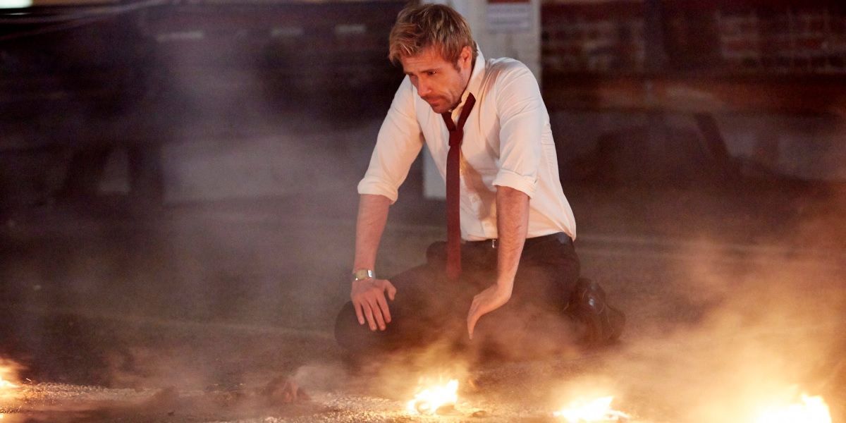 Matt Ryan looking at a fire in Constantine