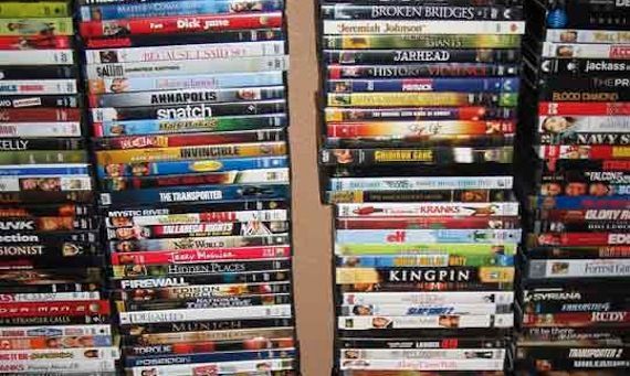 DVDs stacked up