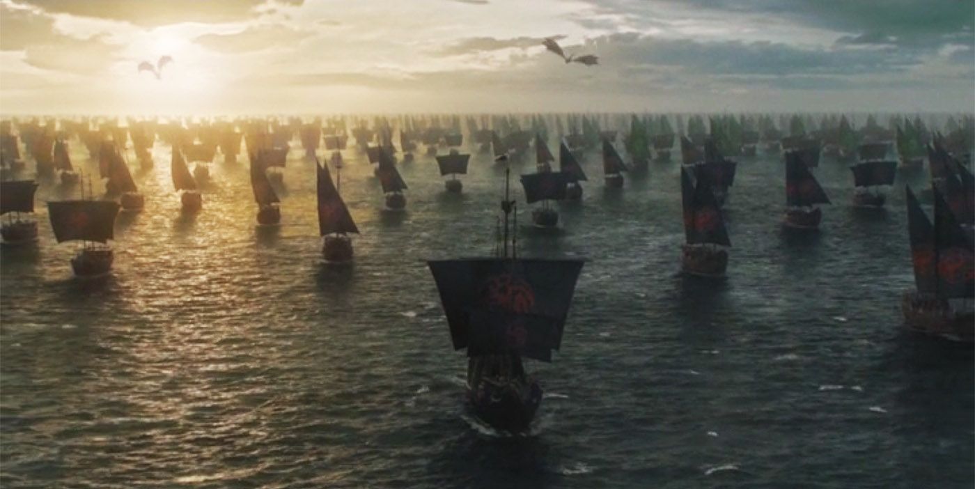 Daenerys' fleet on Game of Thrones