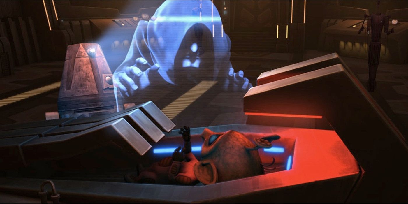 Star Wars: Darth Sidious With Kidnapped Youngling in The Clone Wars