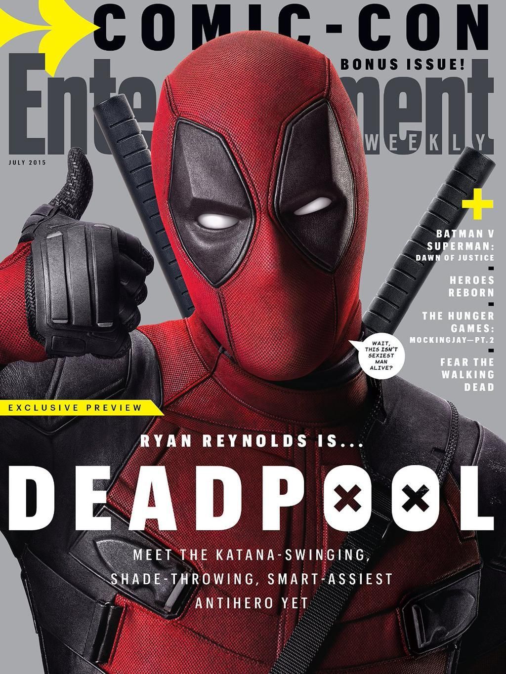 ‘Deadpool’ Photo Art & Entertainment Weekly Comic-Con Cover