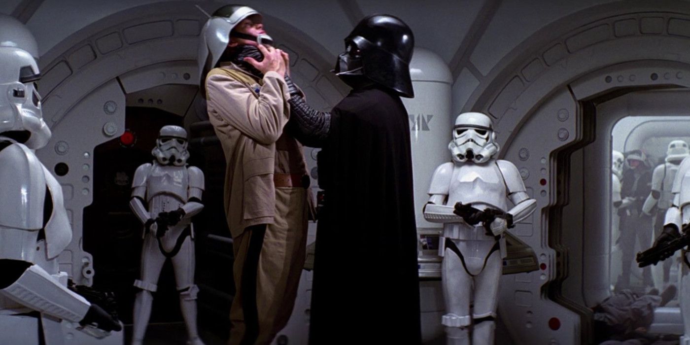 Vader Chokes Rebel Soldier in Attempt to Get Information in Star Wars: A New Hope