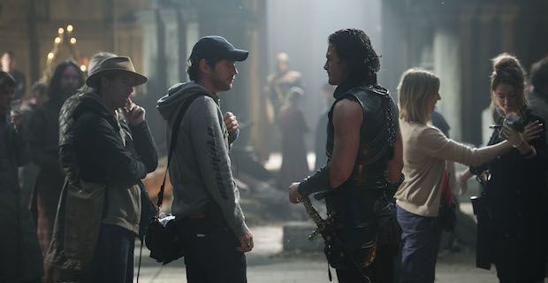 Gary Shore and Luke Evans on the set of Dracula Untold