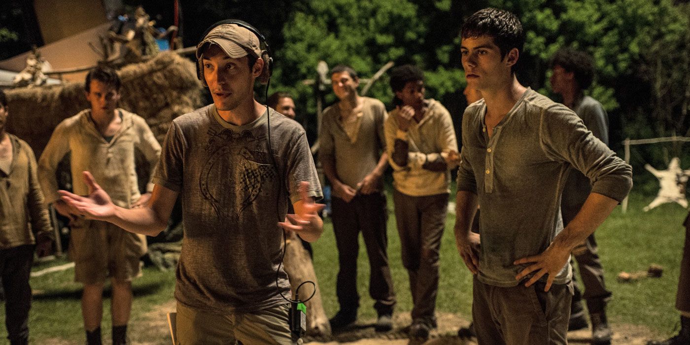 Director Wes Ball and Dylan O'Brien on The Maze Runner set