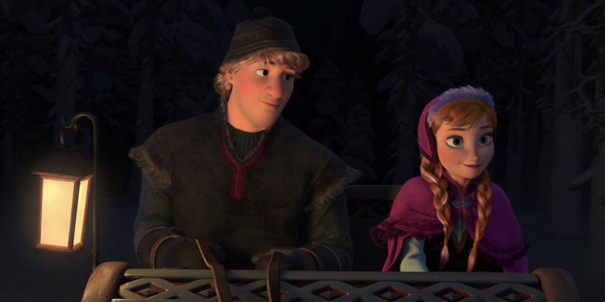 Kristoff and Anna Riding In A Sleigh