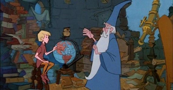 Merlin showing Wart the world in The Sword in the Stone