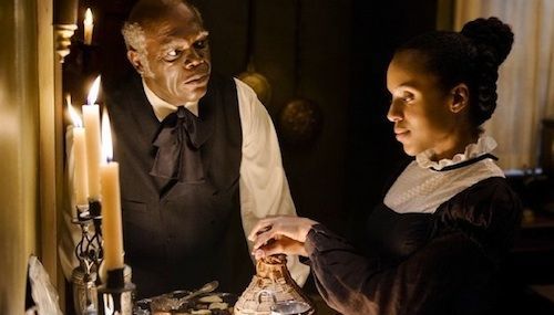 Samuel L Jackson and Kerry Washington in 'Django Unchained'