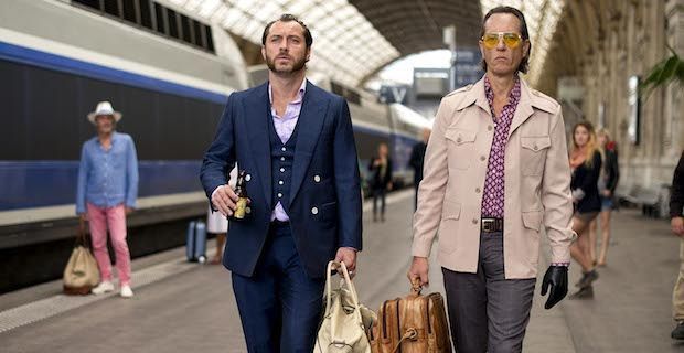 Jude Law as Dom Hemingway and Richard E. Grant as Dickie Black