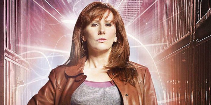 Donna Noble played by Catherine Tate in Doctor Who looking at the camera