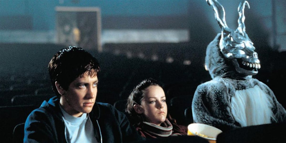 Donnie at the movies with a rabbit in Donnie Darko