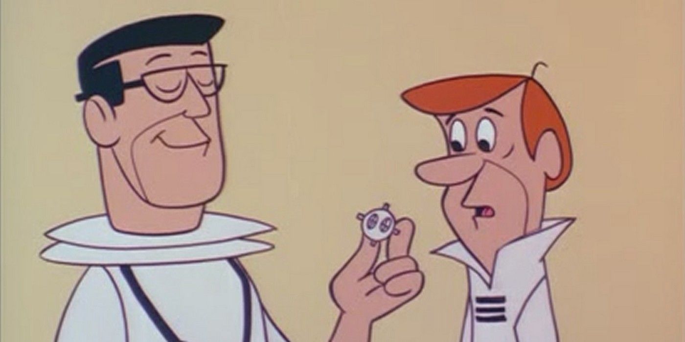 Dr Lunar, George Jetson and the Peekaboo Prober in The Jetsons.