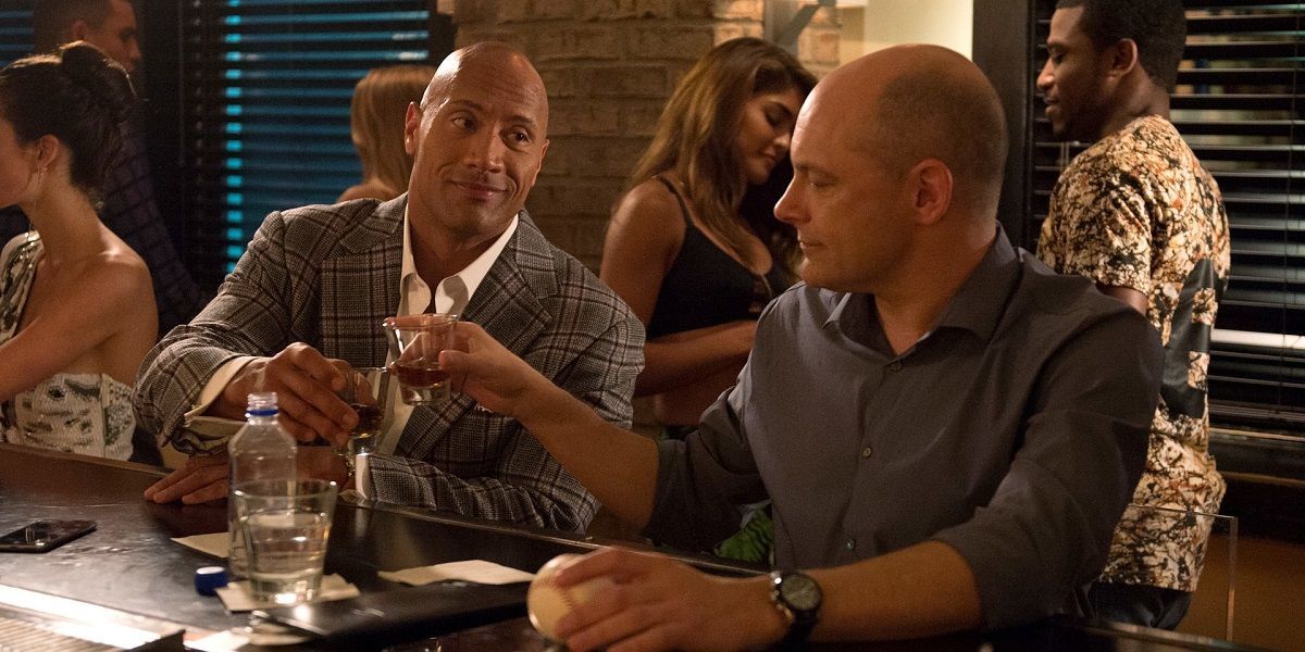Dwayne Johnson and Rob Corddry as Spencer and Joe in Ballers season 1 finale