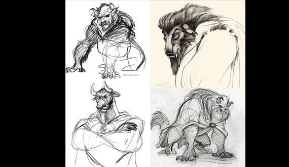 Early animation tests for The Beast in Beauty and the Beast