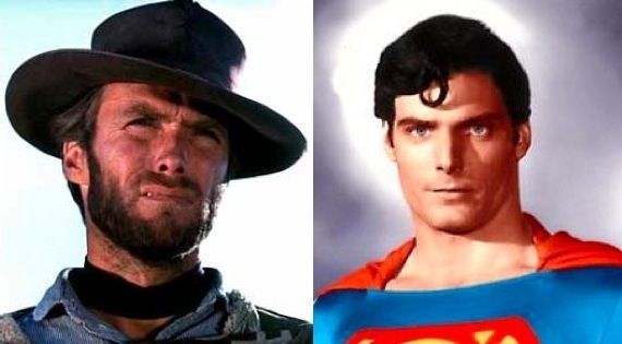 Clint Eastwood Man With No name and Christopher Reeves Superman