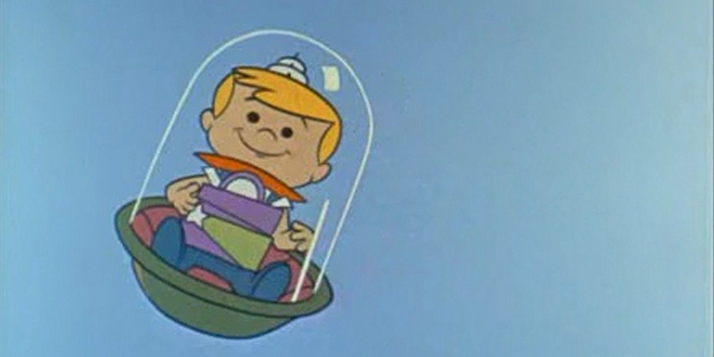 Elroy in a flying pod in The Jetsons.