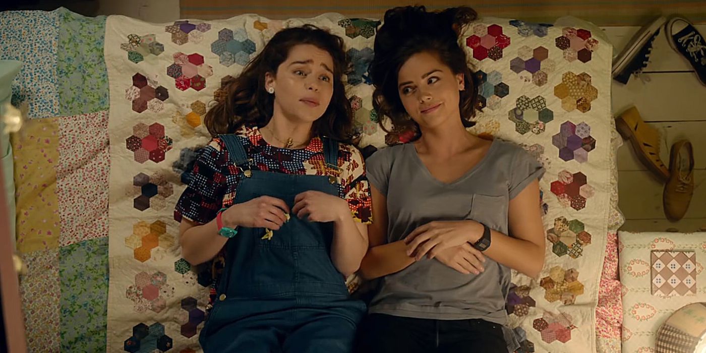 Emilia Clarke and Jenna Coleman in Me Before You