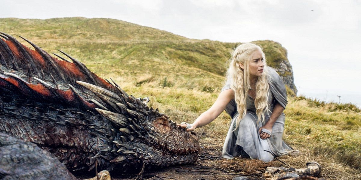 Emilia Clarke as Daenerys in Game of Thrones Season 5 Finale