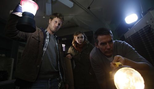 Elizabeth Olsen, Adam Trese and Eric Sheffer Stevens in 'Silent House'