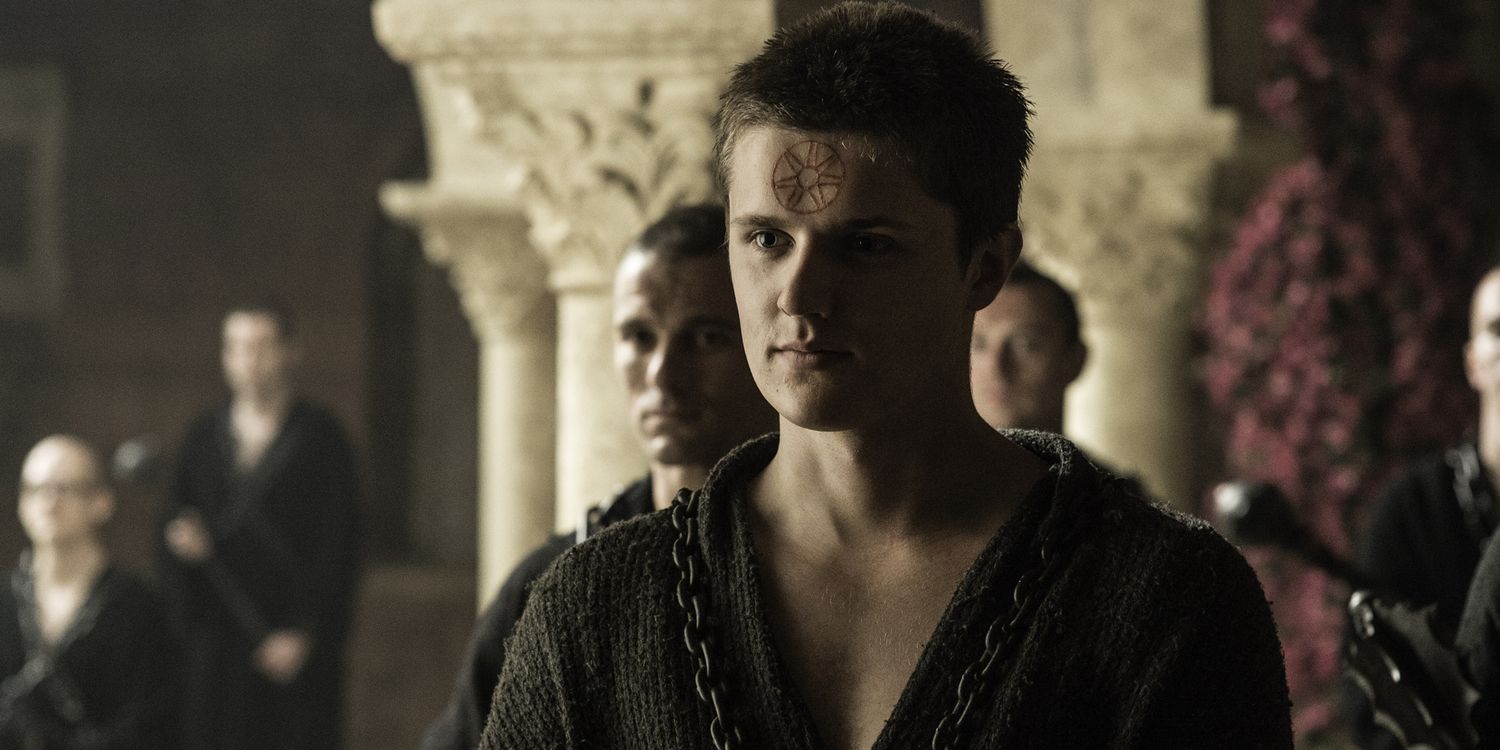 Lancel Lannister with the Faith Militant and mark on forehead in Game of Thrones Season 6 Episode 8