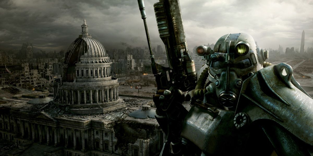 Fallout 3 - Capitol building and Brotherhood of Steel soldier