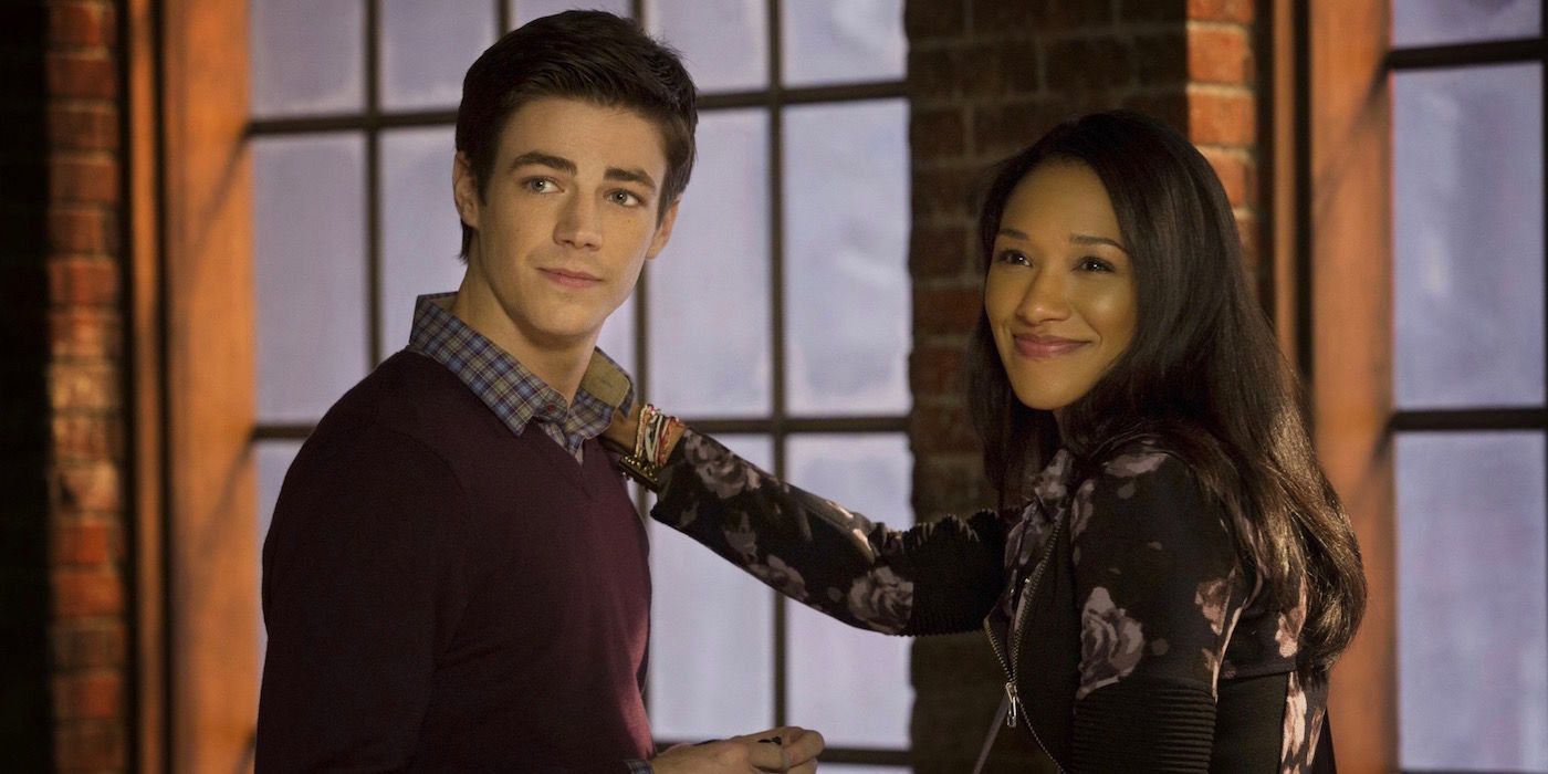 Barry and Iris smiling in The Flash