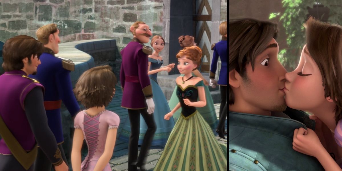 Rapunzel and Flynn in Frozen