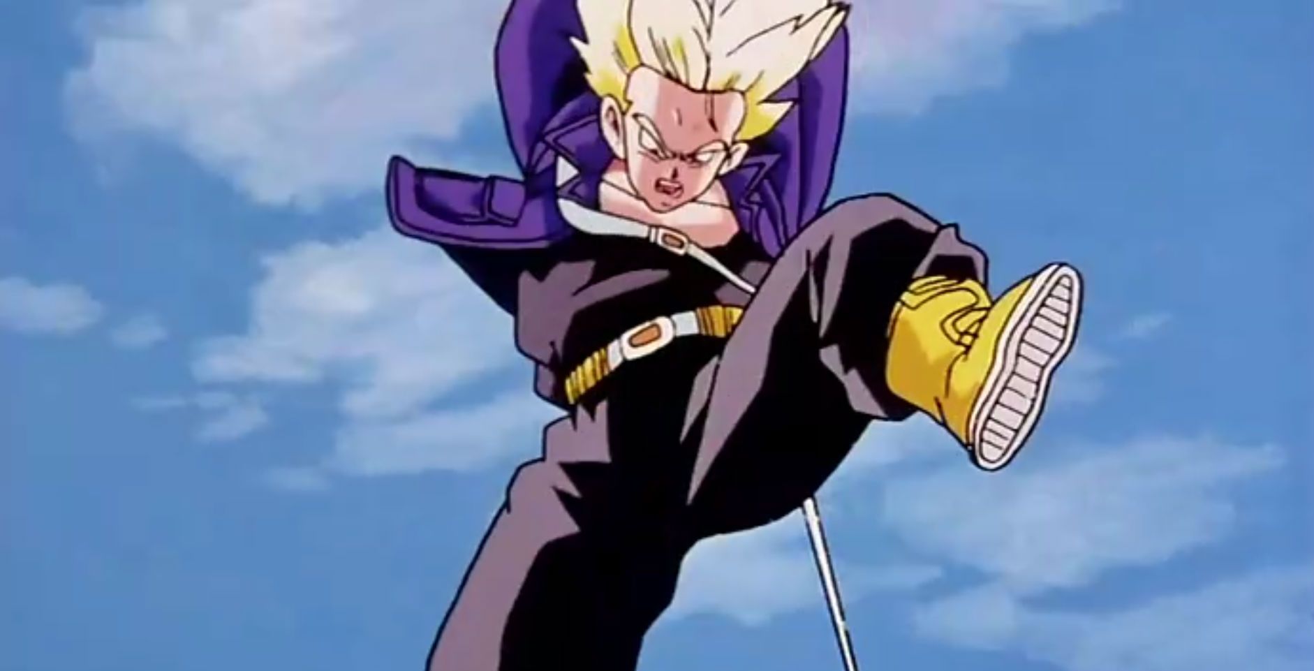 Future Trunks from Dragon Ball Z ready to swing his sword