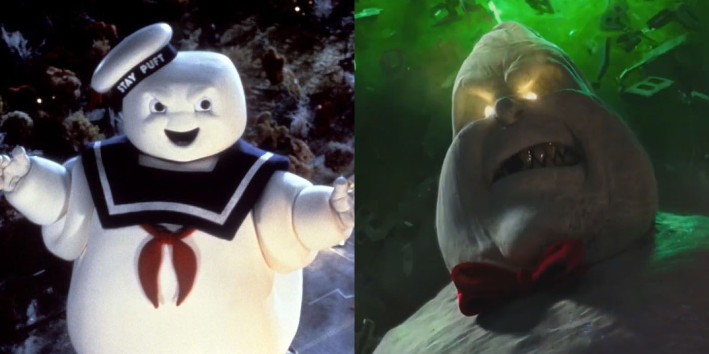 Gozer as Stay Puft Marshallow Man and Rowan as the Ghostbusters logo