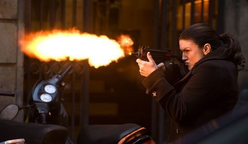 Gina Carano in action as Mallory in 'Haywire'
