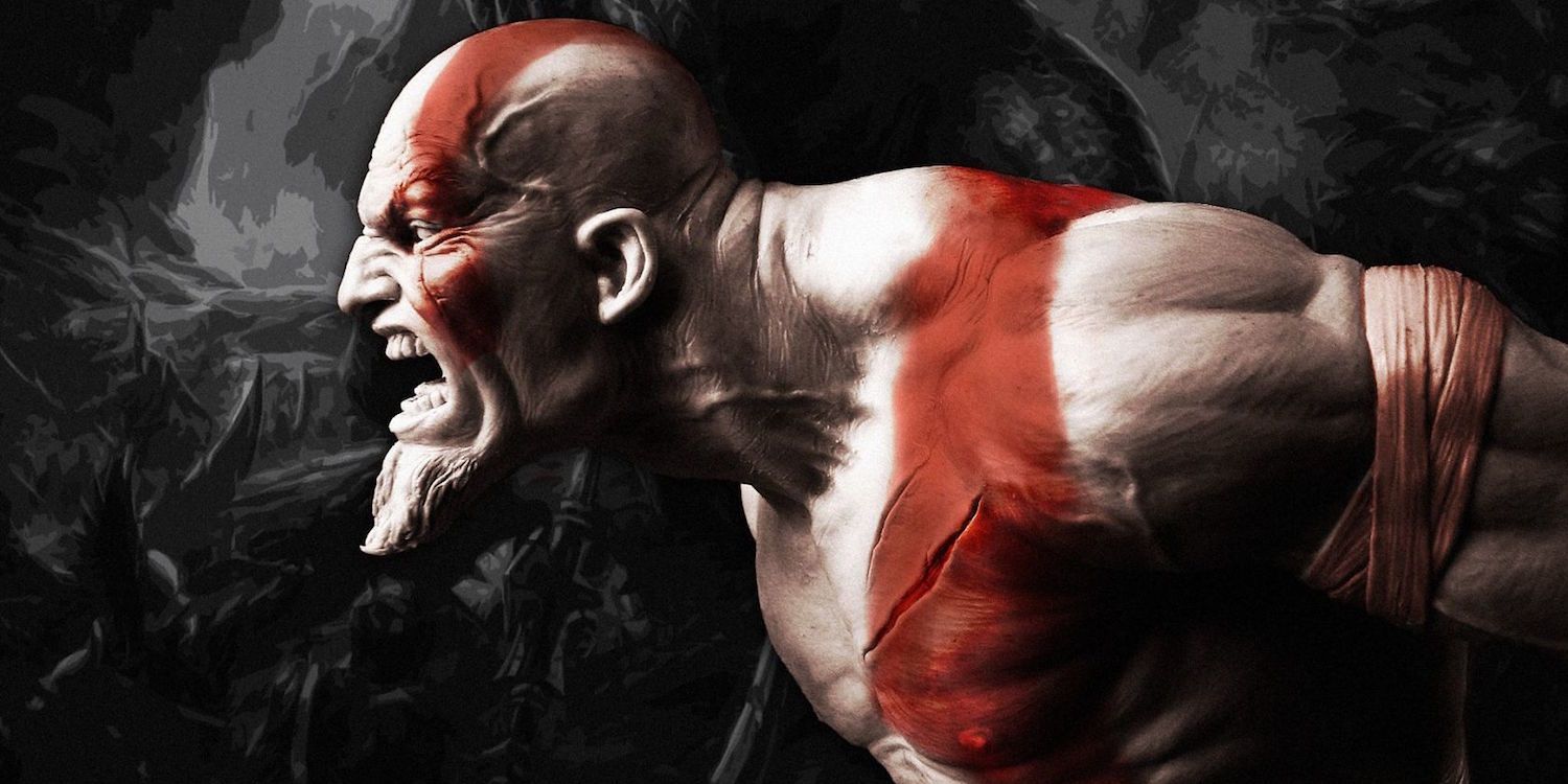 Kratos in God of War 2 screams at something off screen