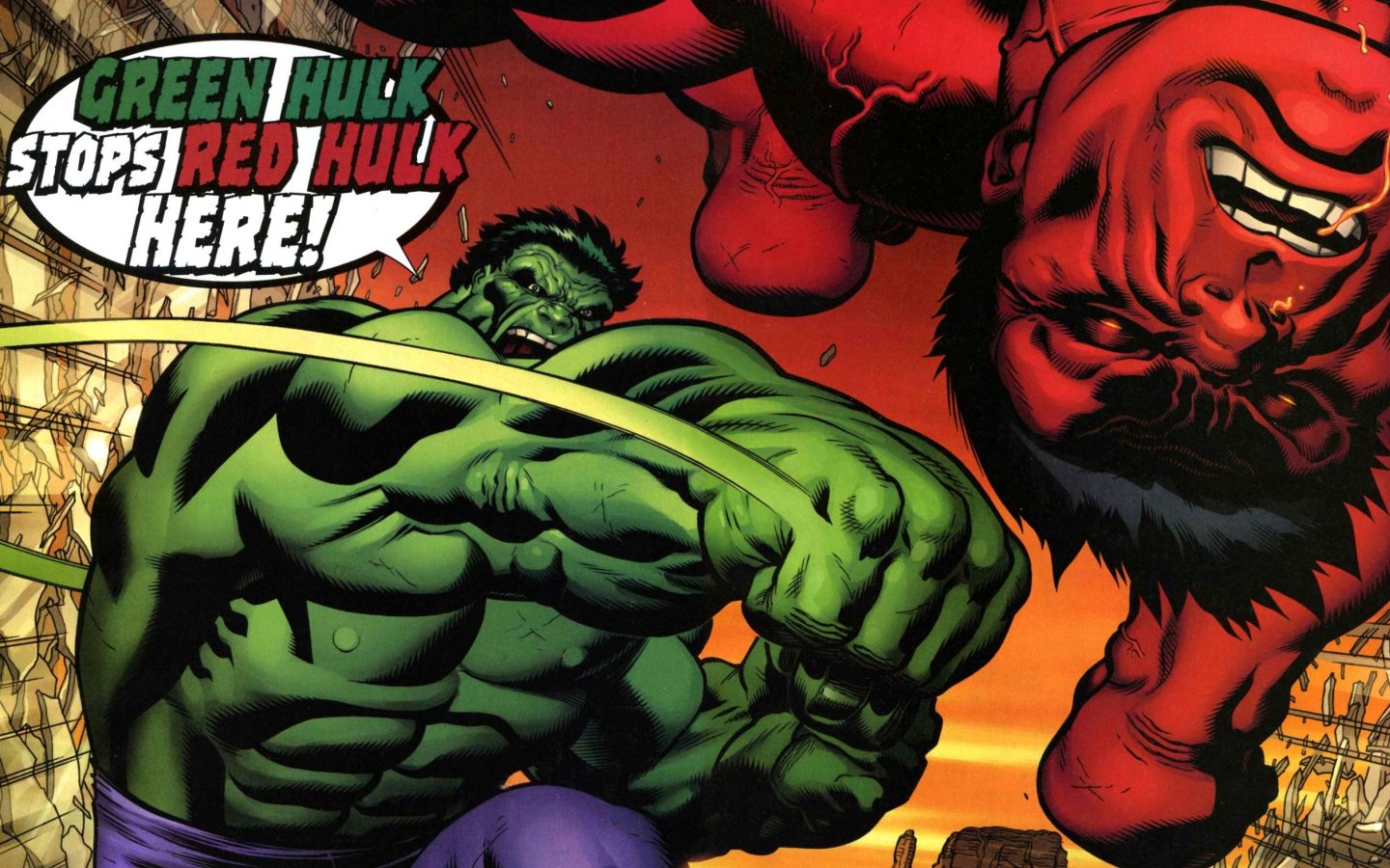 Green Hulk vs Red Hulk in Marvel Comics