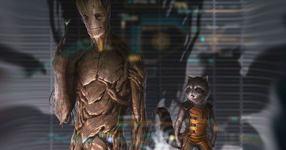 Groot Rocket Racoon Movie Art Guardians of the Galaxy