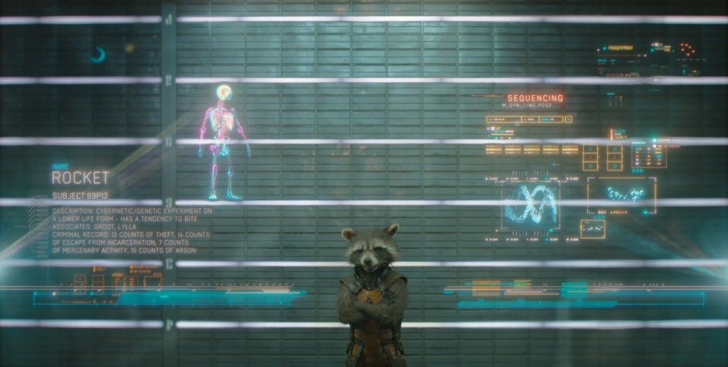 Guardians of the Galaxy Official Photo - Rocket Raccoon in Prison Lineup